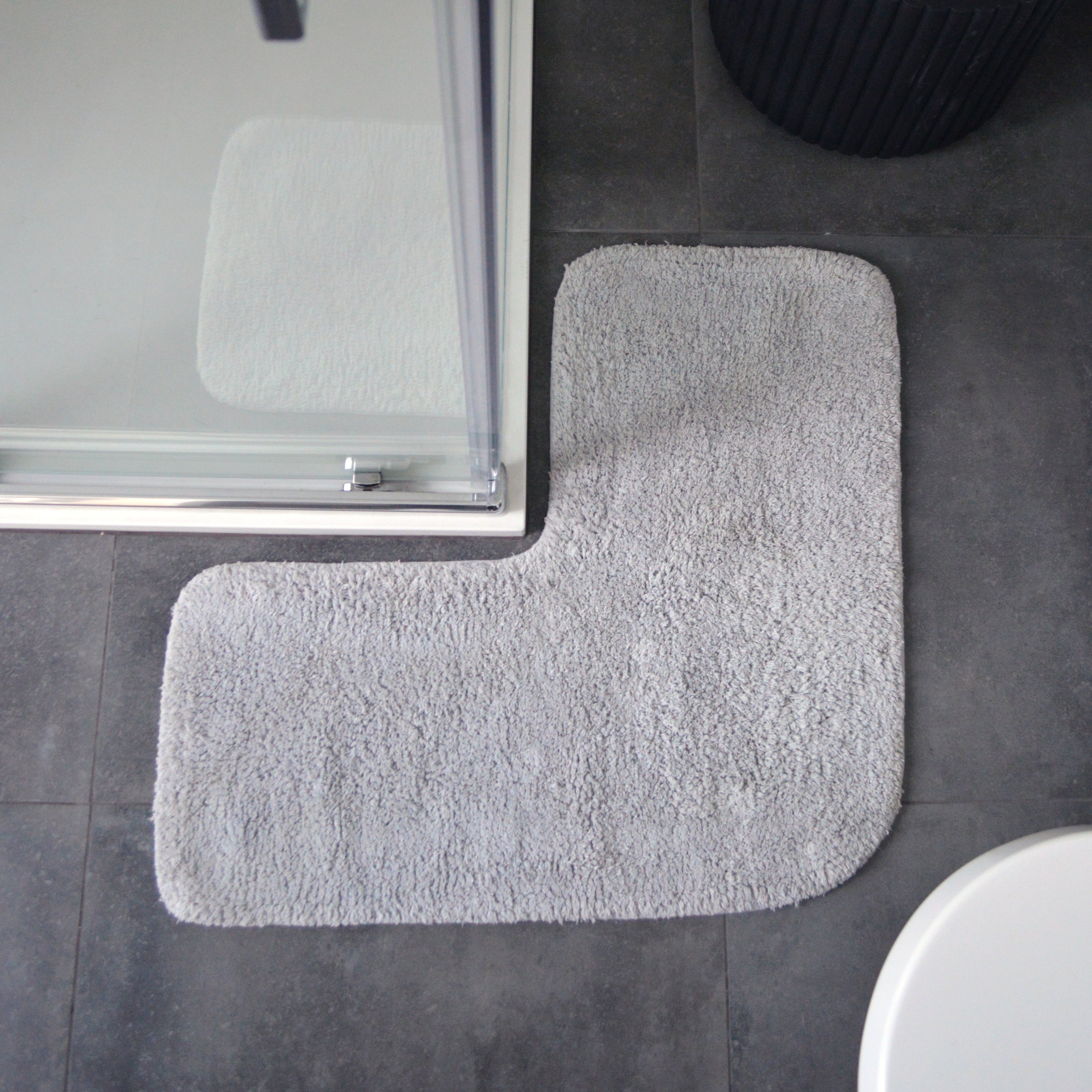 corner shaped shower mat, L-Shaped bath mat for shower unit.