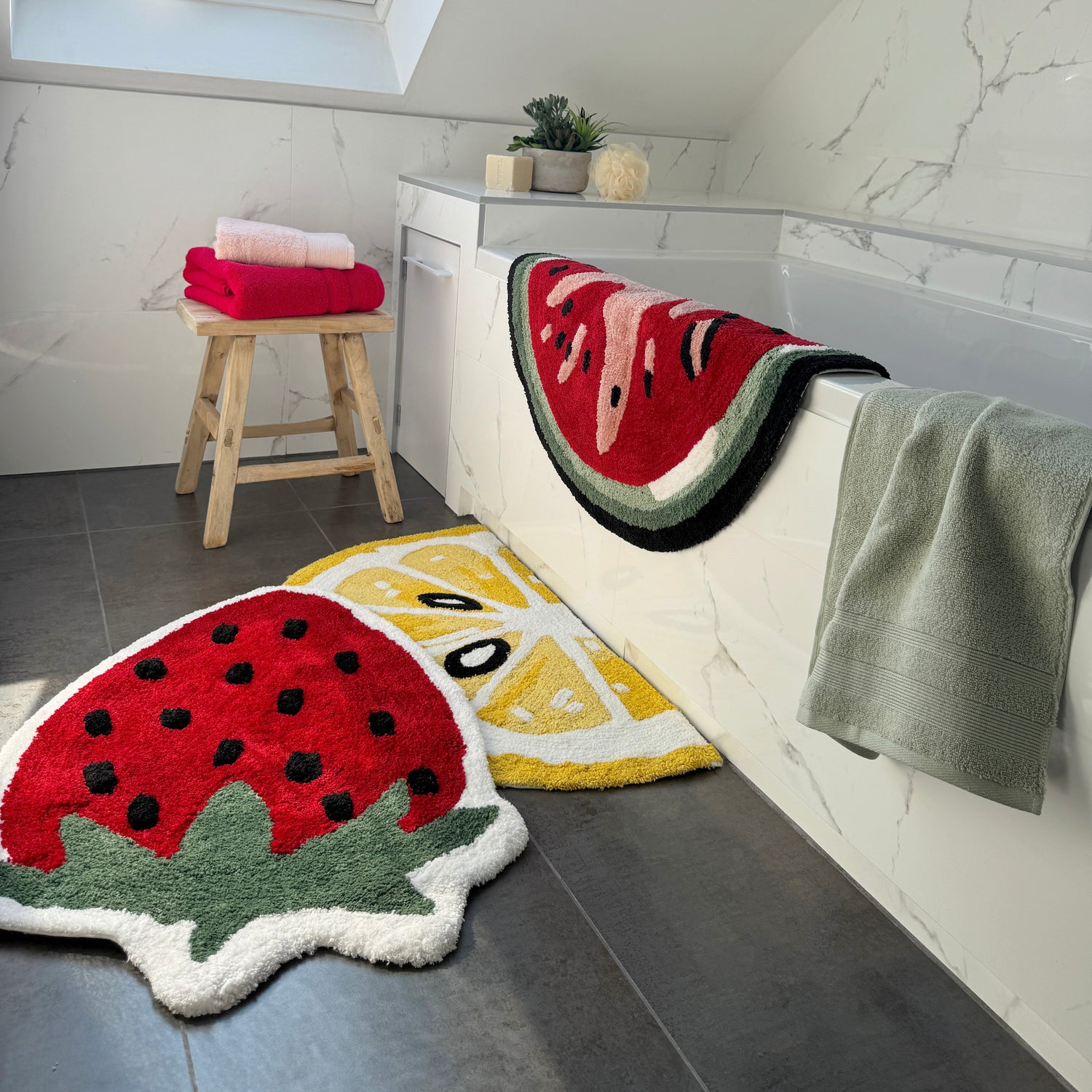 fruit shaped bath mats