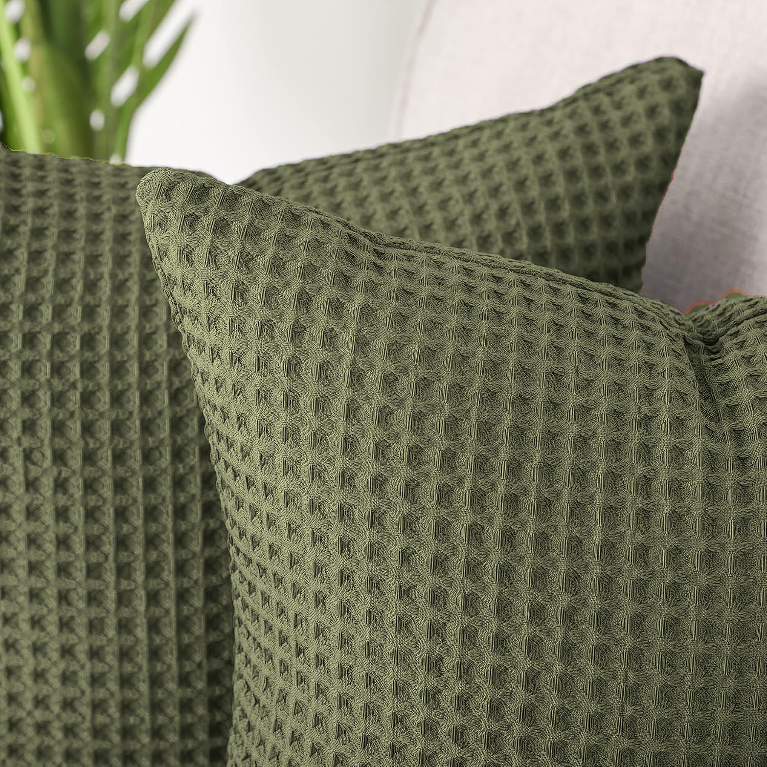 Hotel Waffle Cushion Covers - Two Pack