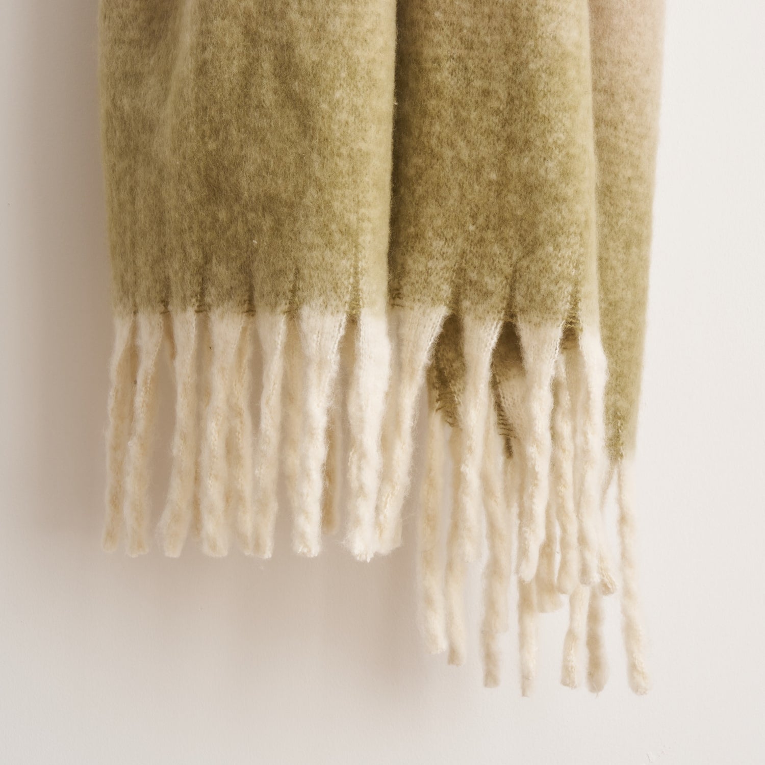 Ombre Faux Mohair Throw - Soft Fringed Blanket