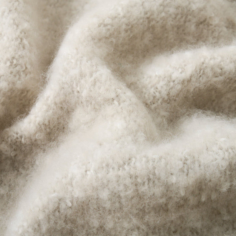 Chateau Grey Faux Mohair Throw Close Up, soft sofa throw.