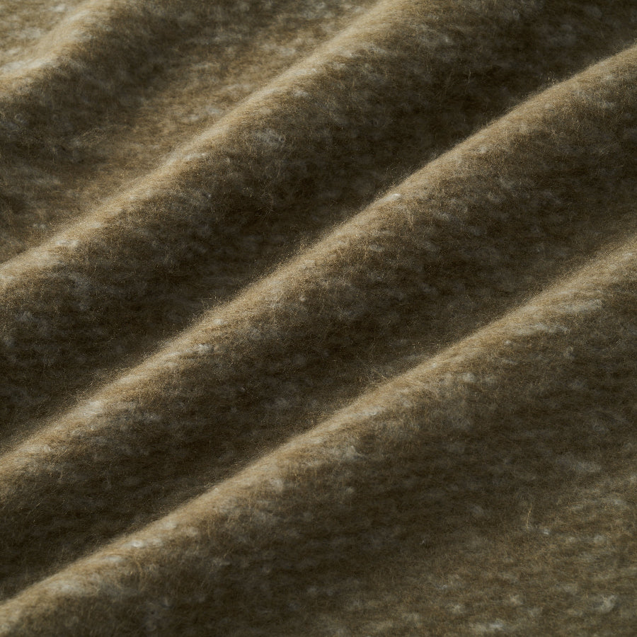 Khaki green blanket, super soft faux mohair.