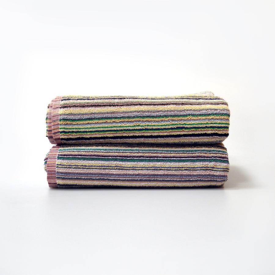 bath towels set, striped bathroom towels made from recycled cotton