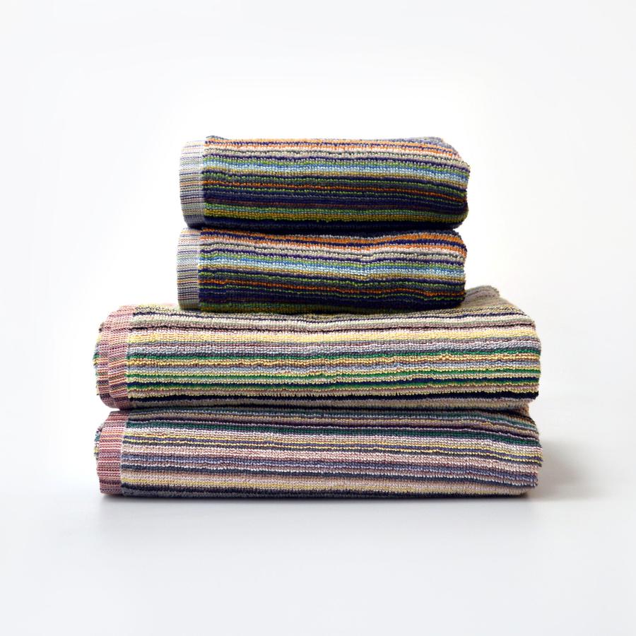 towel bale, 4pc set of towels, striped pattern, multicolour.