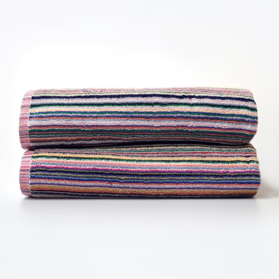 Bath Sheet Set. 2pc towel bale, recycled cotton and striped.