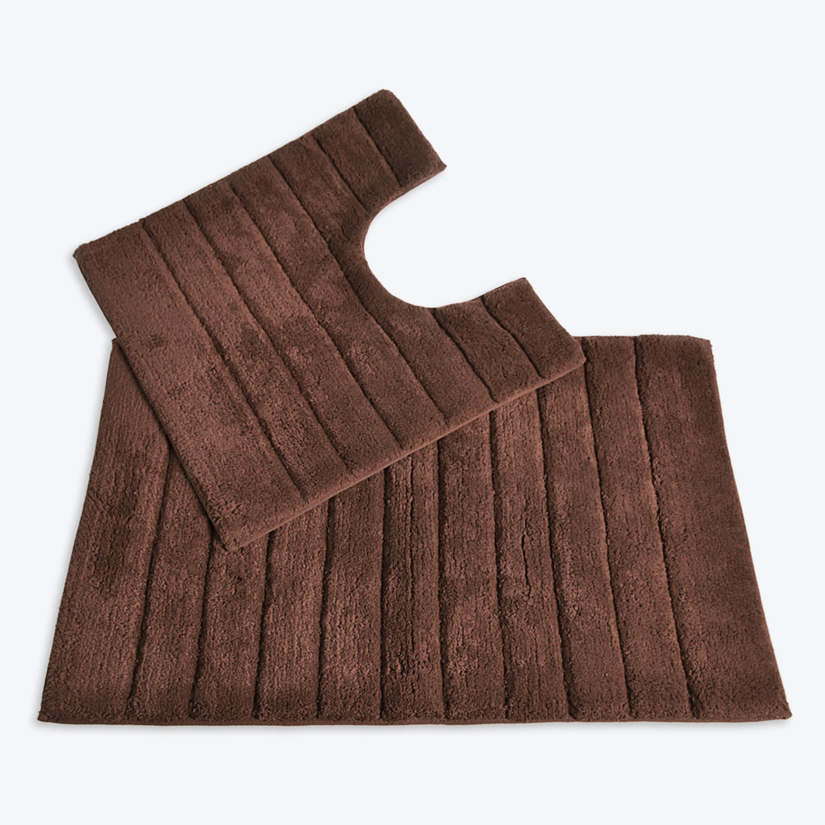 Luxury Bath Mat and Pedestal Set in Linear Ribbed Design