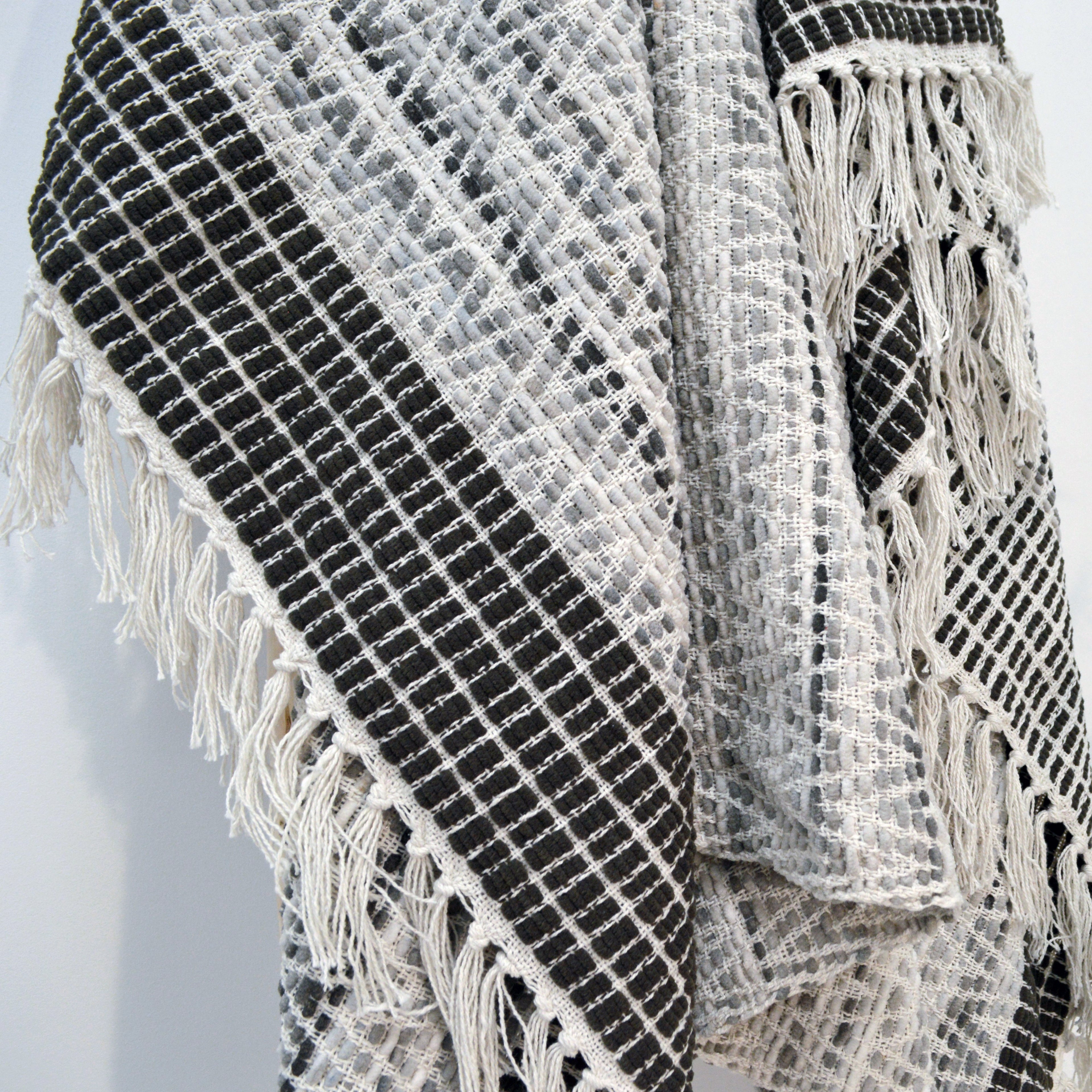 Decorative Throw - Monochrome Patterned Geometric Throw