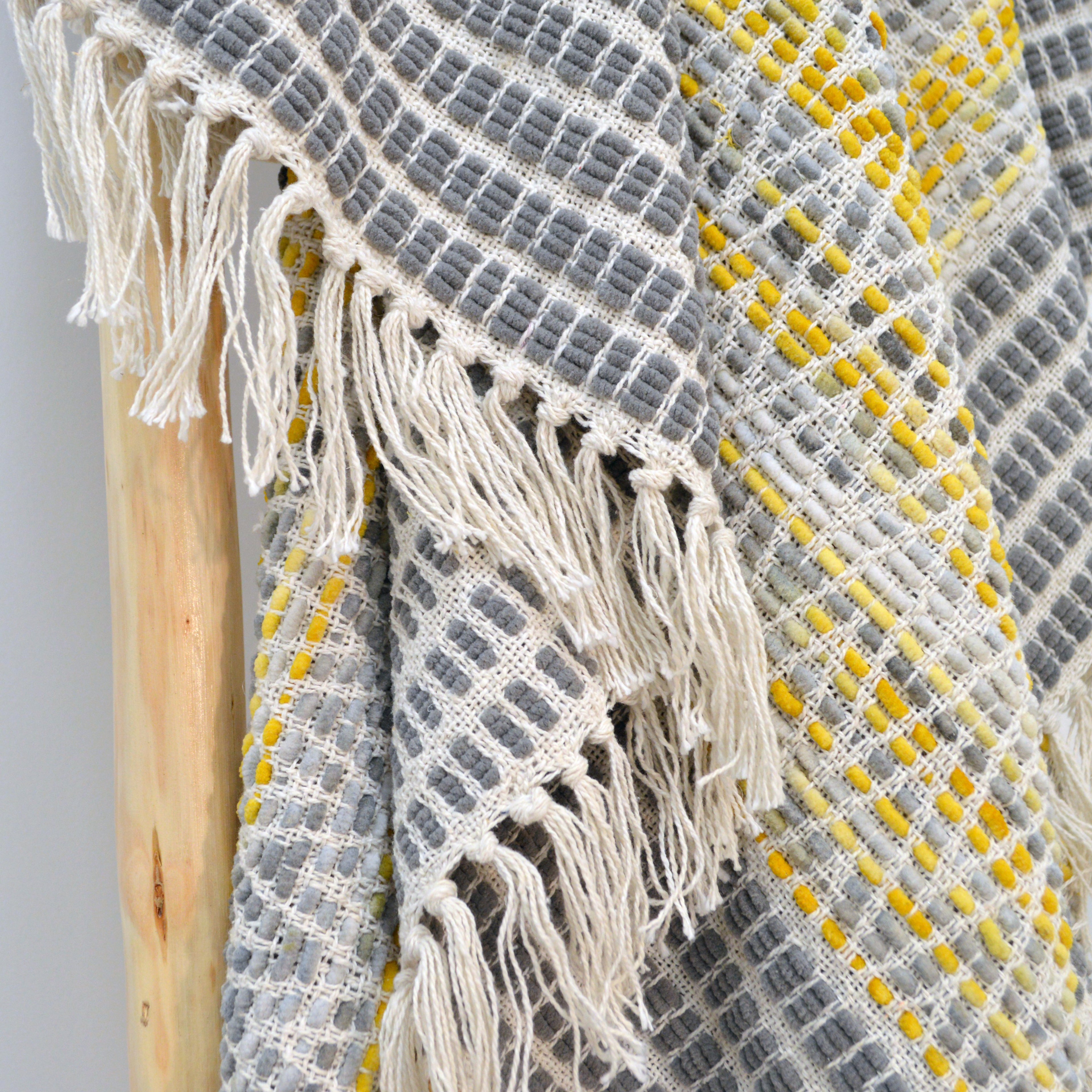 Decorative Throw - Mustard Patterned Geometric Throw