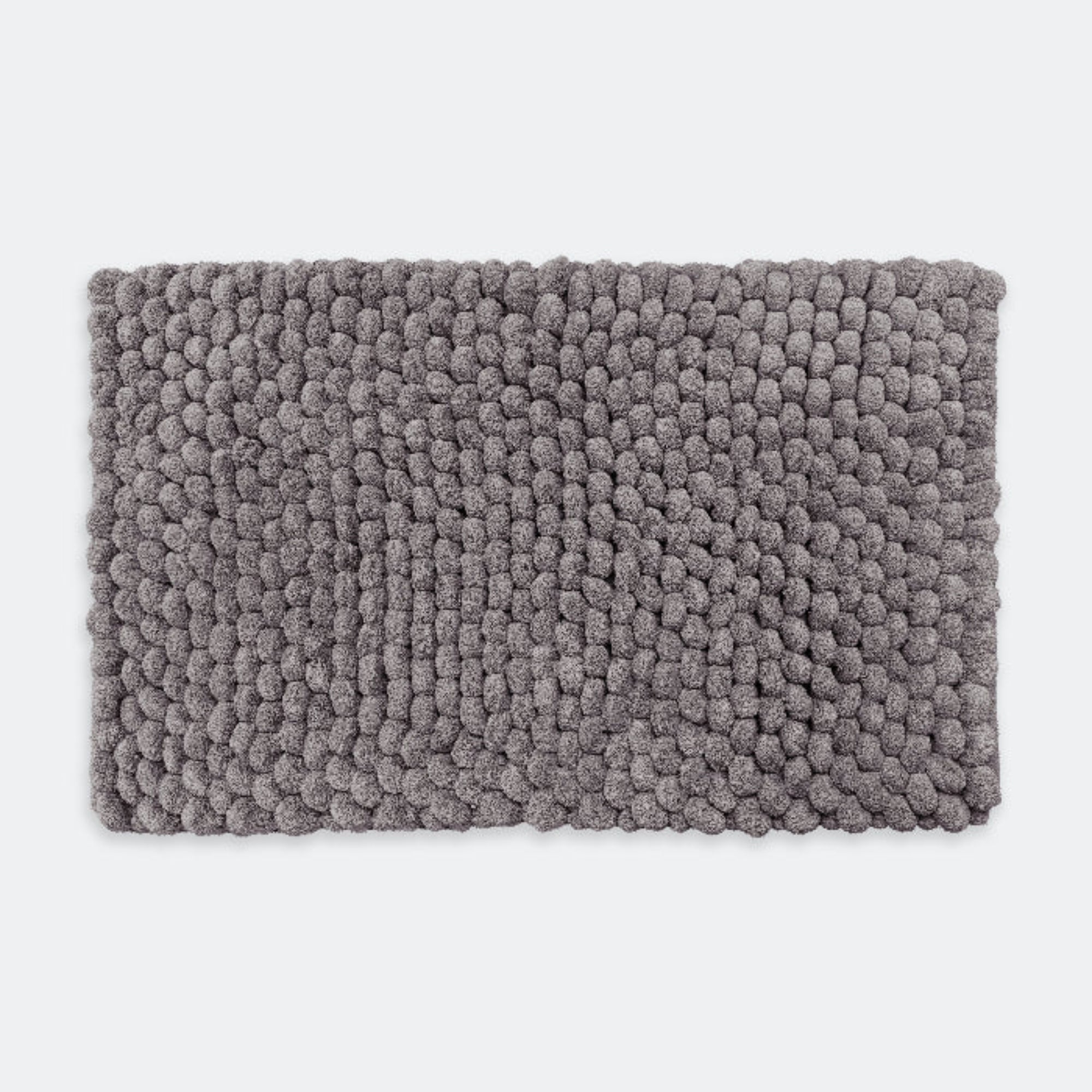 Dark grey bathroom mats in super thick chunky bobble design - extreme comfort.