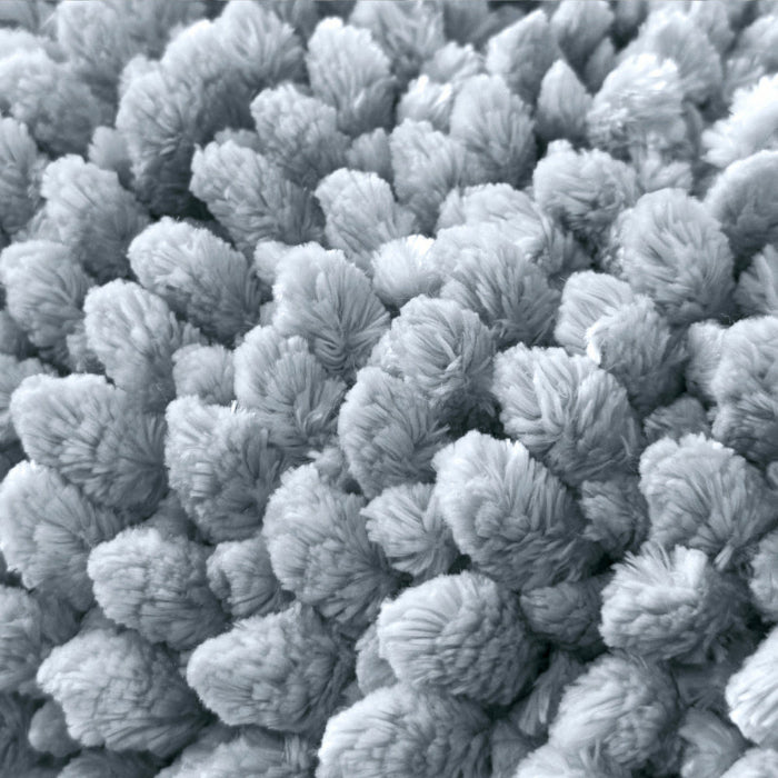 Super soft chenille bath mat with non slip backing, in grey colour.