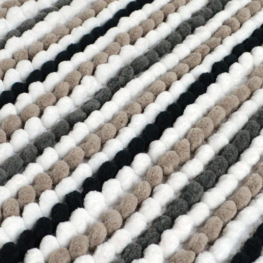Monochrome Chunky Bobble Square Bath Mat - Shower Mat Close Up