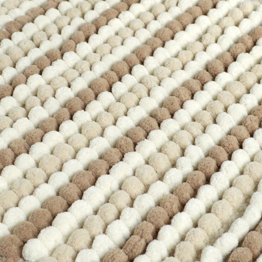 Natural Beige Chunky Bobble Square Bath Mat - Shower Mat Close Up