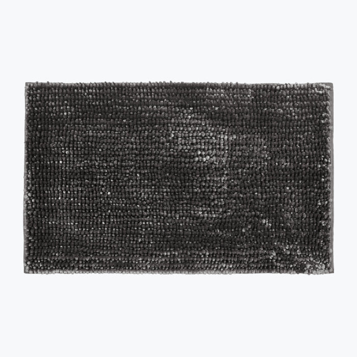 Bobli Charcoal Bath Mat - Soft Chenille Bobble Bath Mat