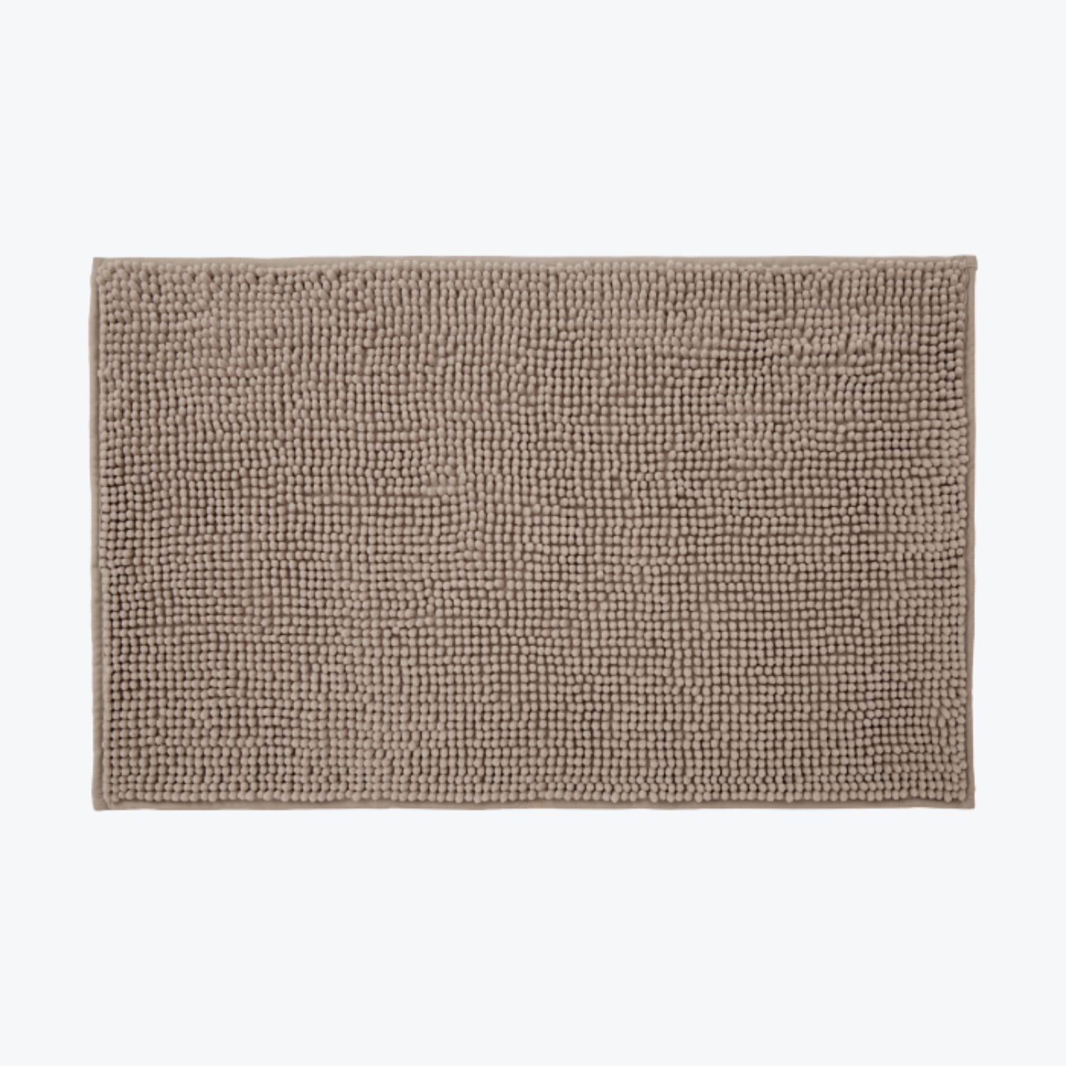 Mocha chenille bath mat with non slip backing.