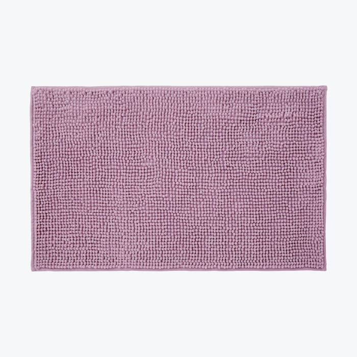 Heather purple basic chenille bobble bath mats, super soft and quick drying.