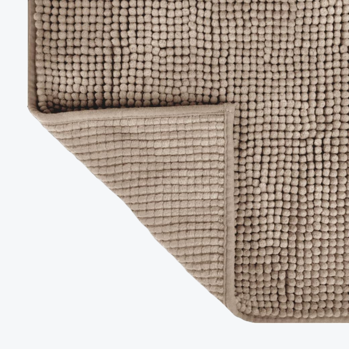 Non slip bath mats made from super soft chenille design, in mocha brown colour.