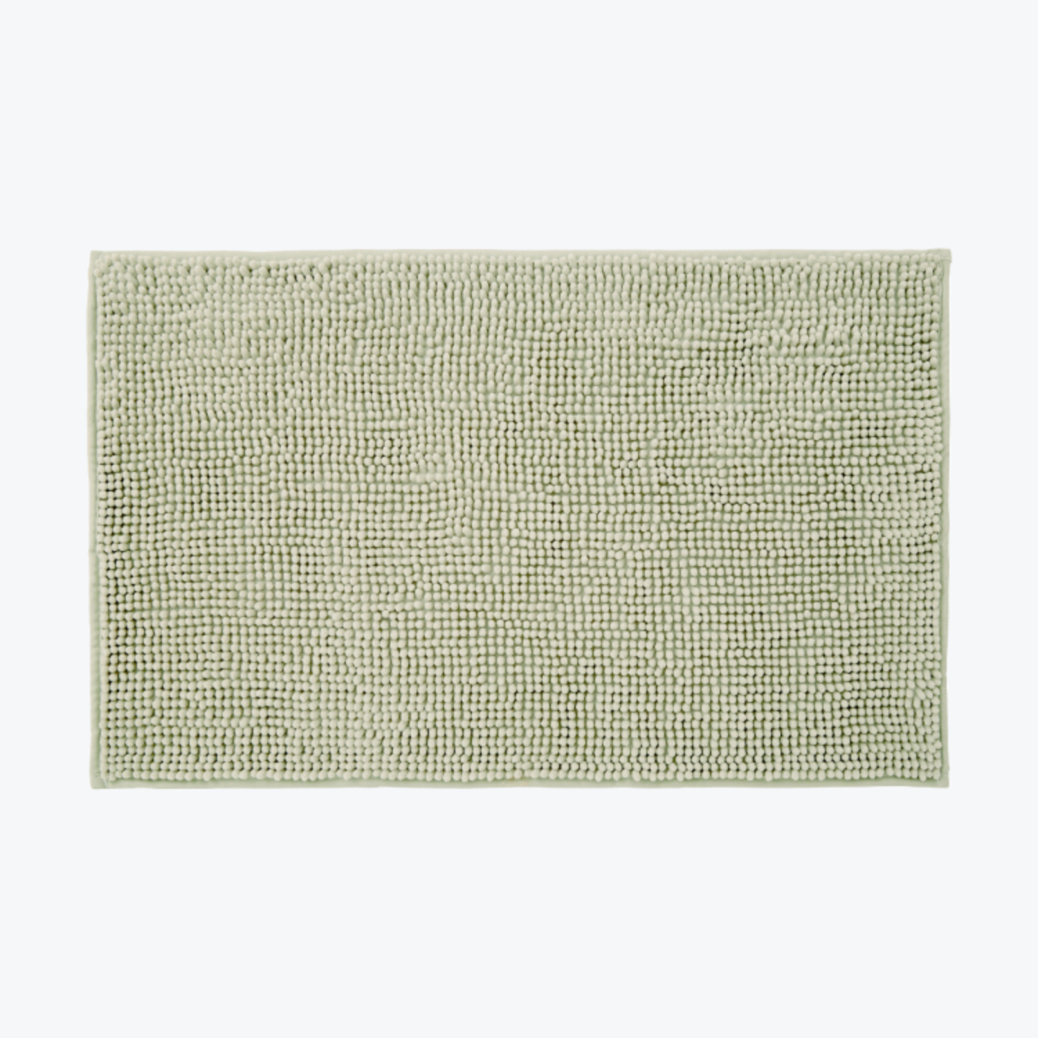 Sage green non slip chenille bath mat, super soft bobble design.