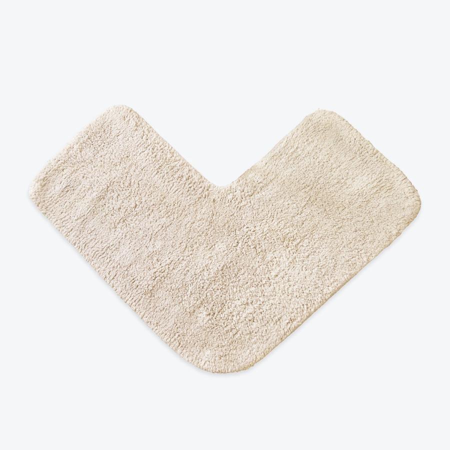 Neutral/Stone Corner Shower Mat