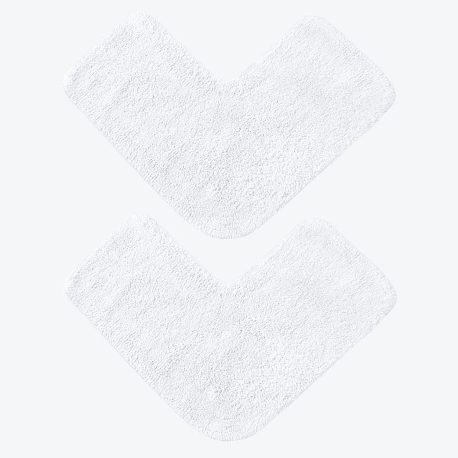 white corner shaped bath mats for shower unit