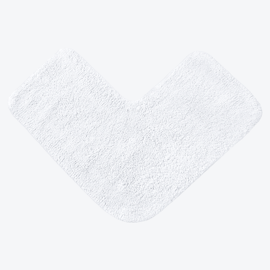 White Corner Shower Mat