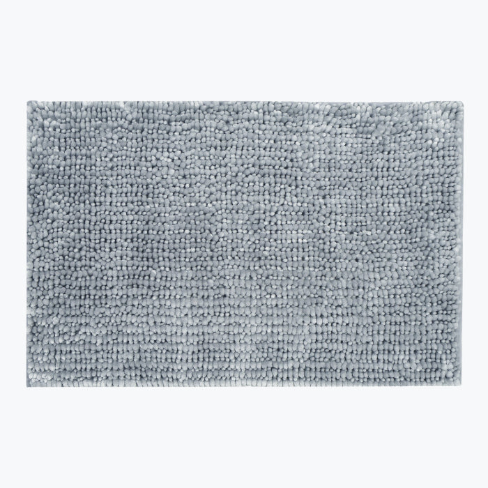 Chenille light grey bath mat super soft shaggy bobble bathmats.