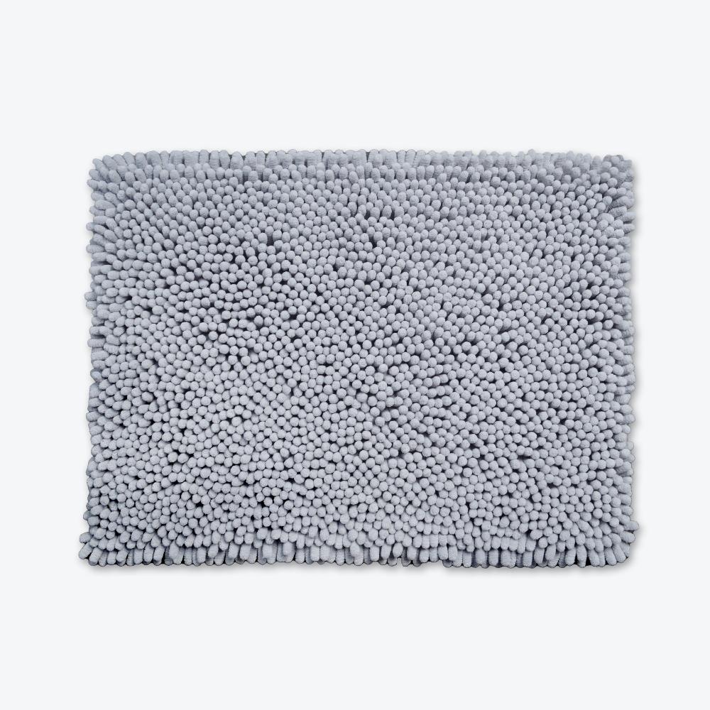 Dove grey chunky bobble bath mat, made from super plush chenille