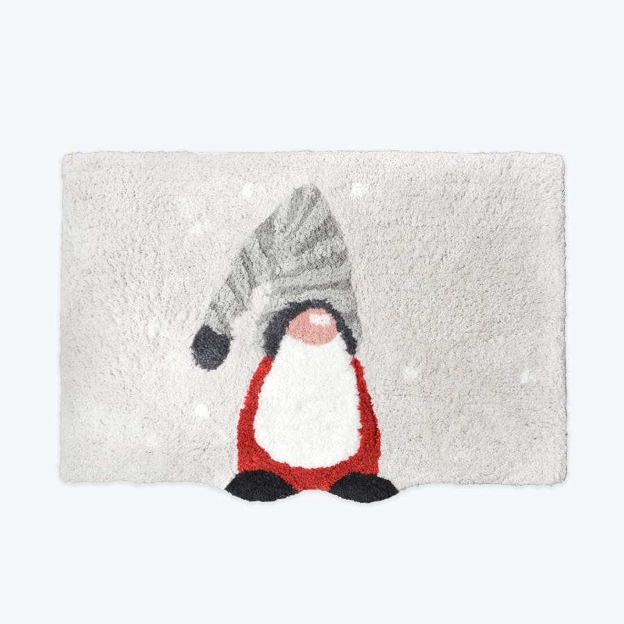 Grey Gonk Bath Mat - Festive Christmas Rug for the home and bathroom.