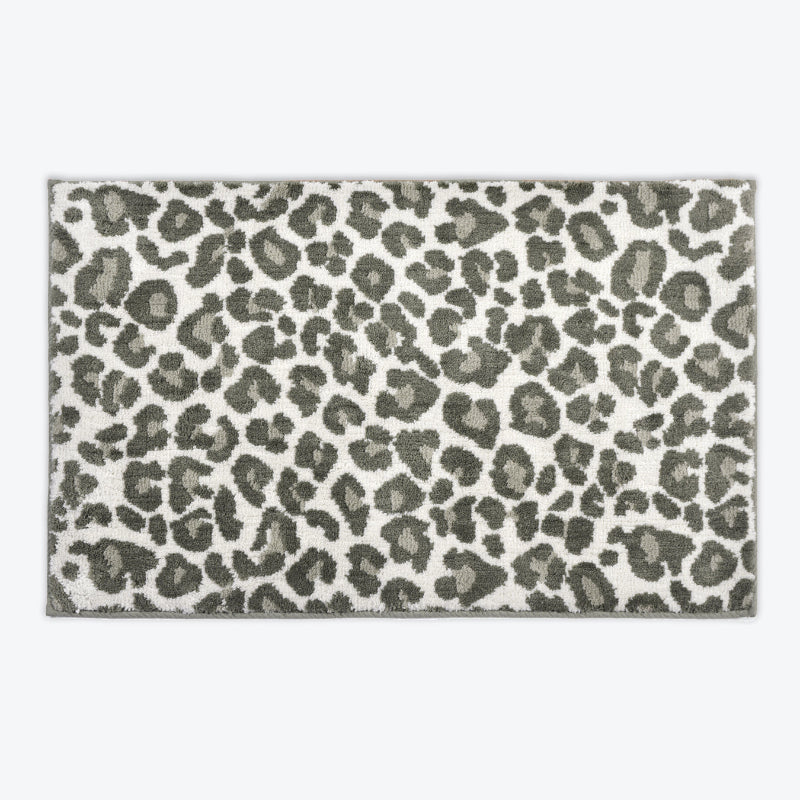Monochrome Leopard Print Bath Mat Non Slip Super Soft.