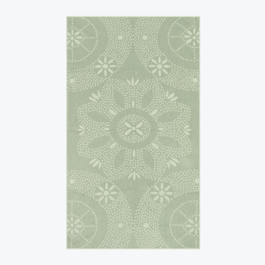 Marrakesh Floral Patterned Towel in Sage Green
