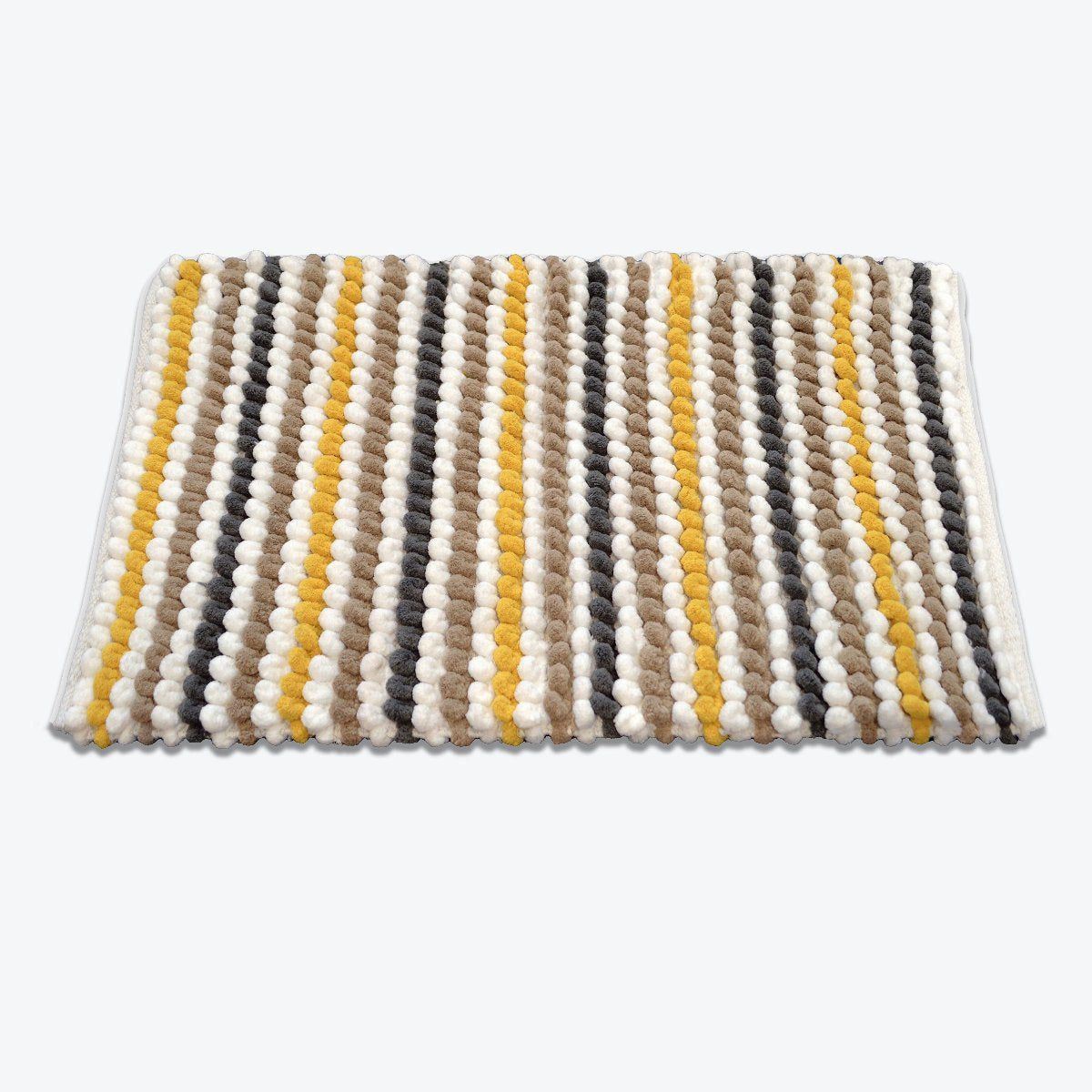 striped chunky bobble bath mat mustard yellow