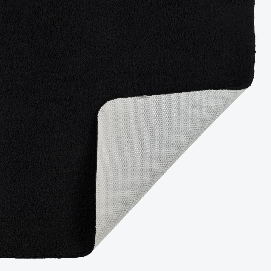 Black Non Slip pedestal mat, luxury microfibre.