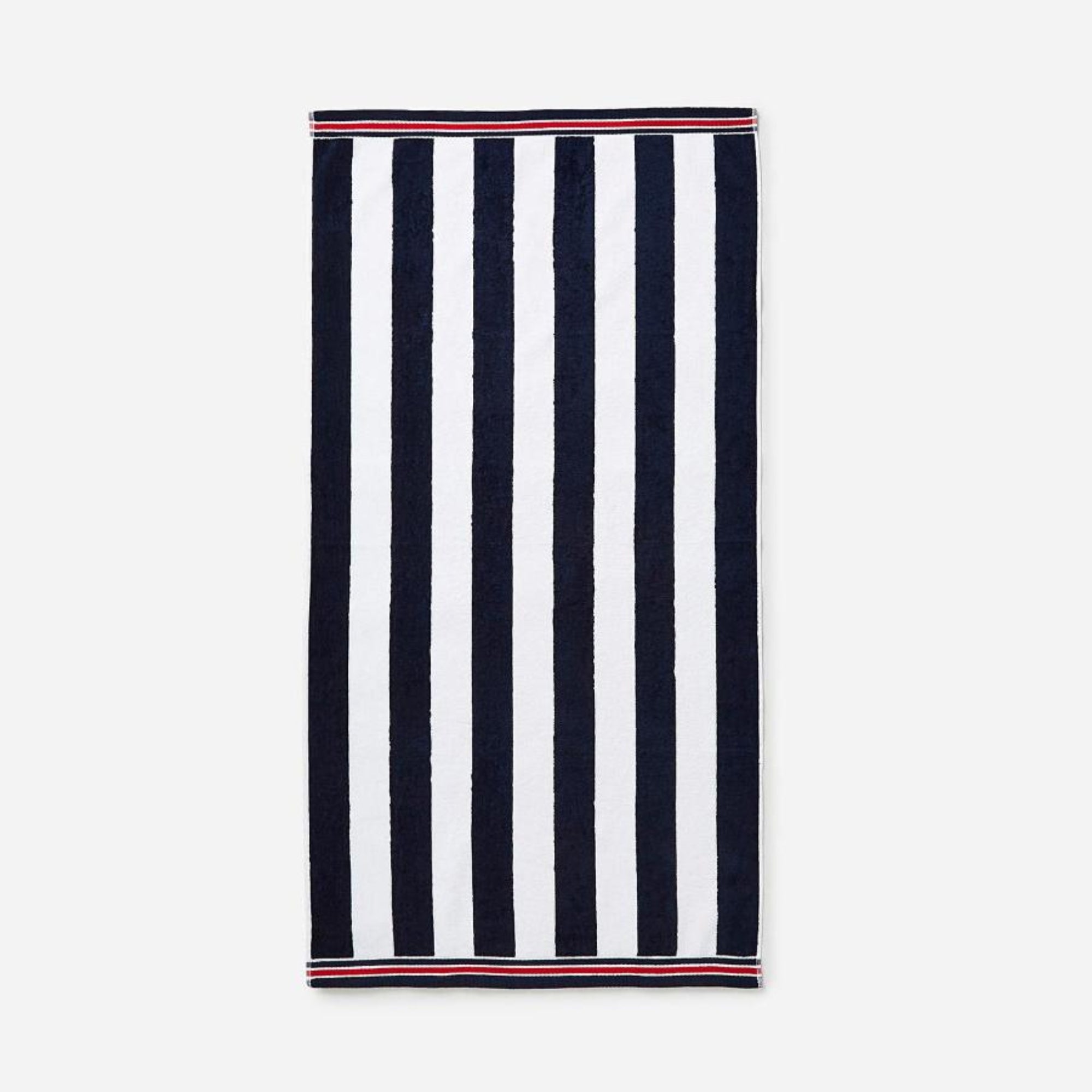 Navy blue striped beach towel