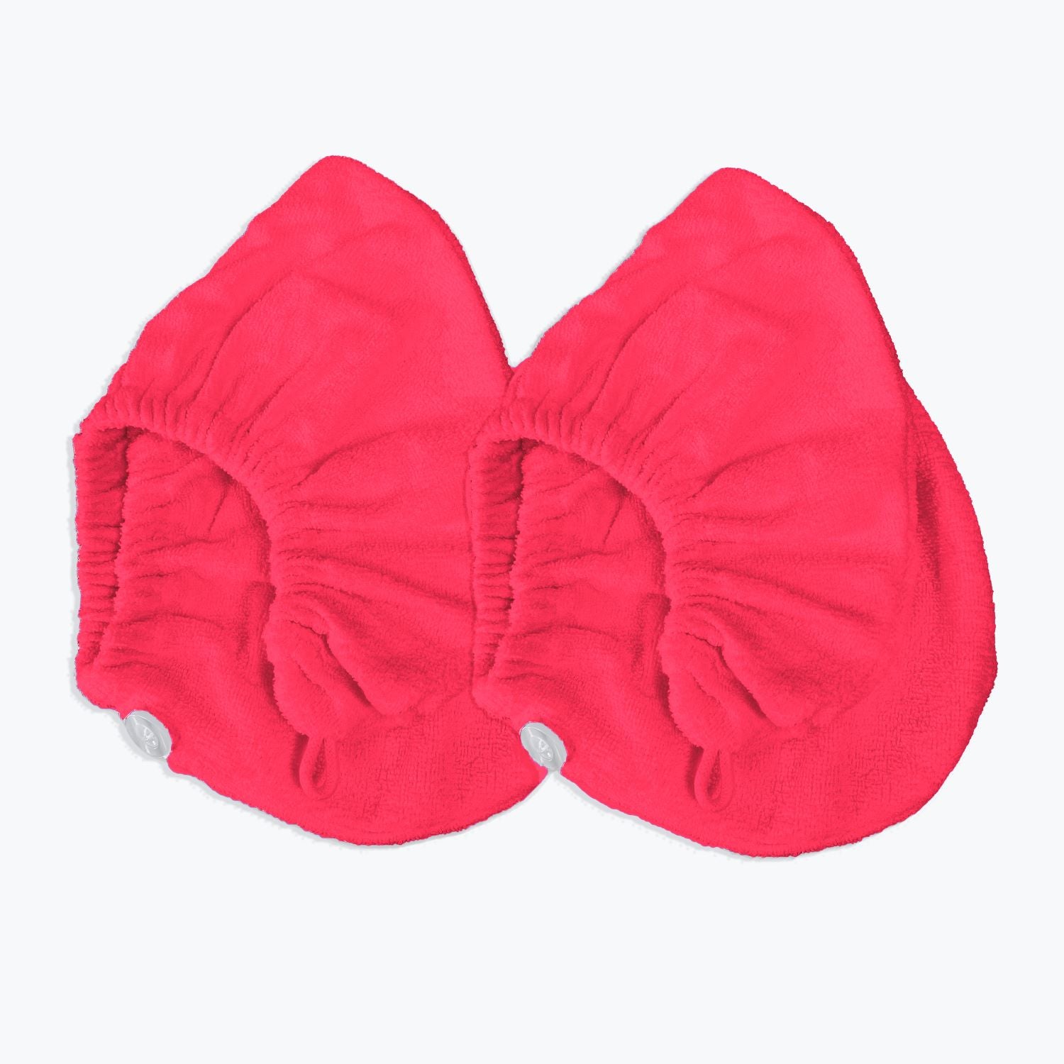 2pk Hot Pink Cotton Hair Wraps - button fastening