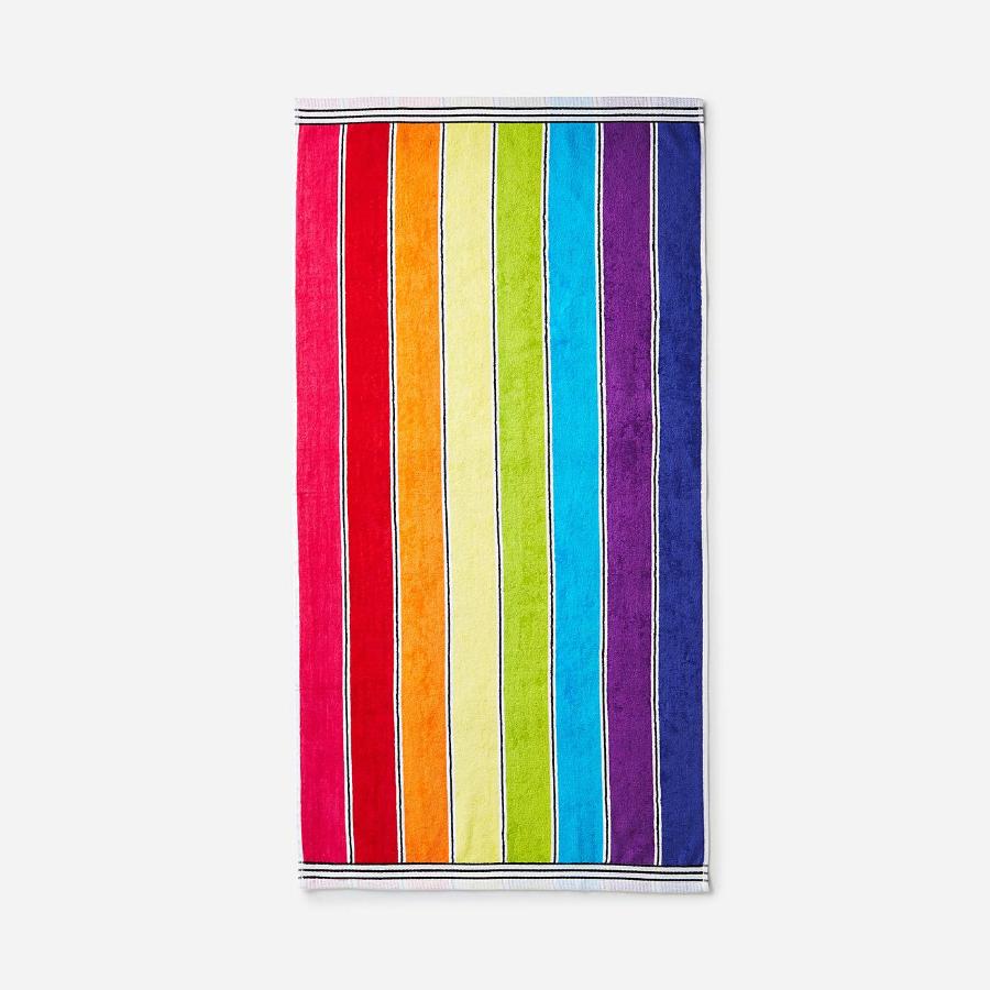 Rainbow Stripe Beach Towel Super Soft Cotton