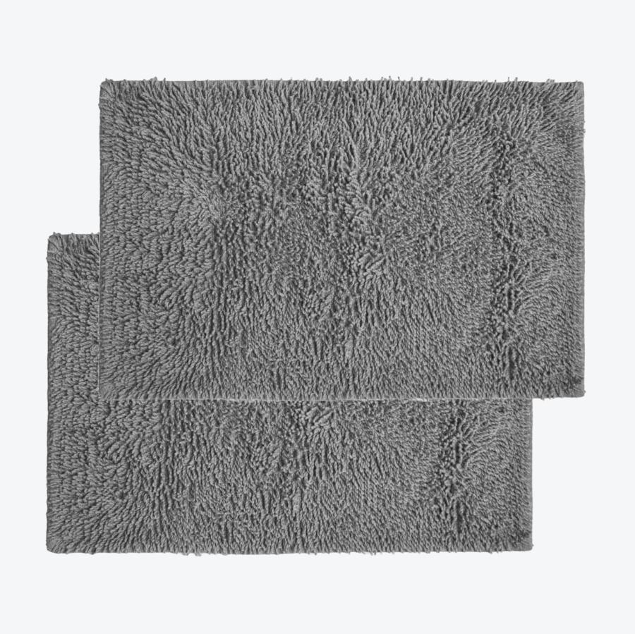 pack of 2 bath mat, grey shaggy tumble twist mats.