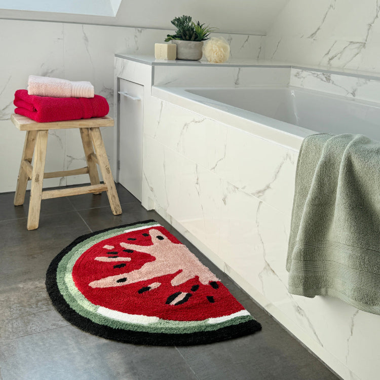 Semi circle bath mat in fun water melon shape