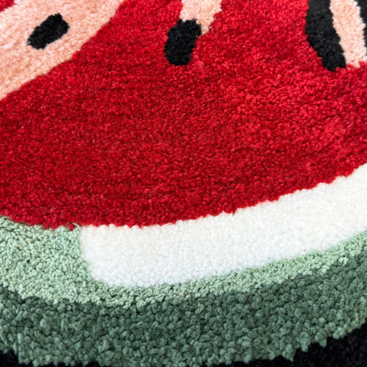 Watermelon slice bath mat, semi circle design. Fun novelty summer rug