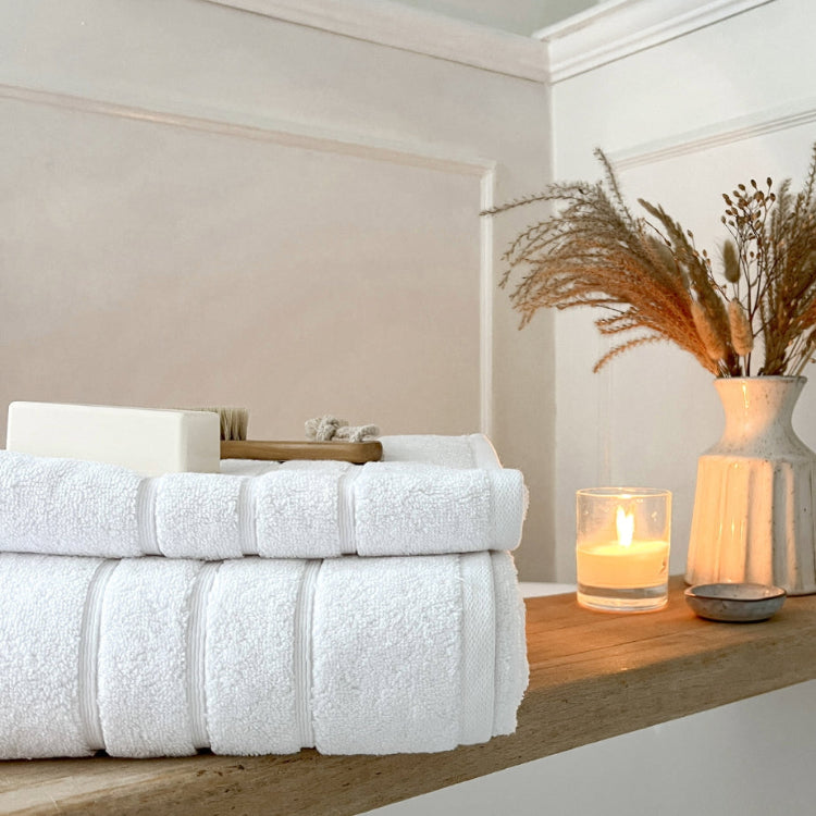 Luxury white hotel towels for your home.