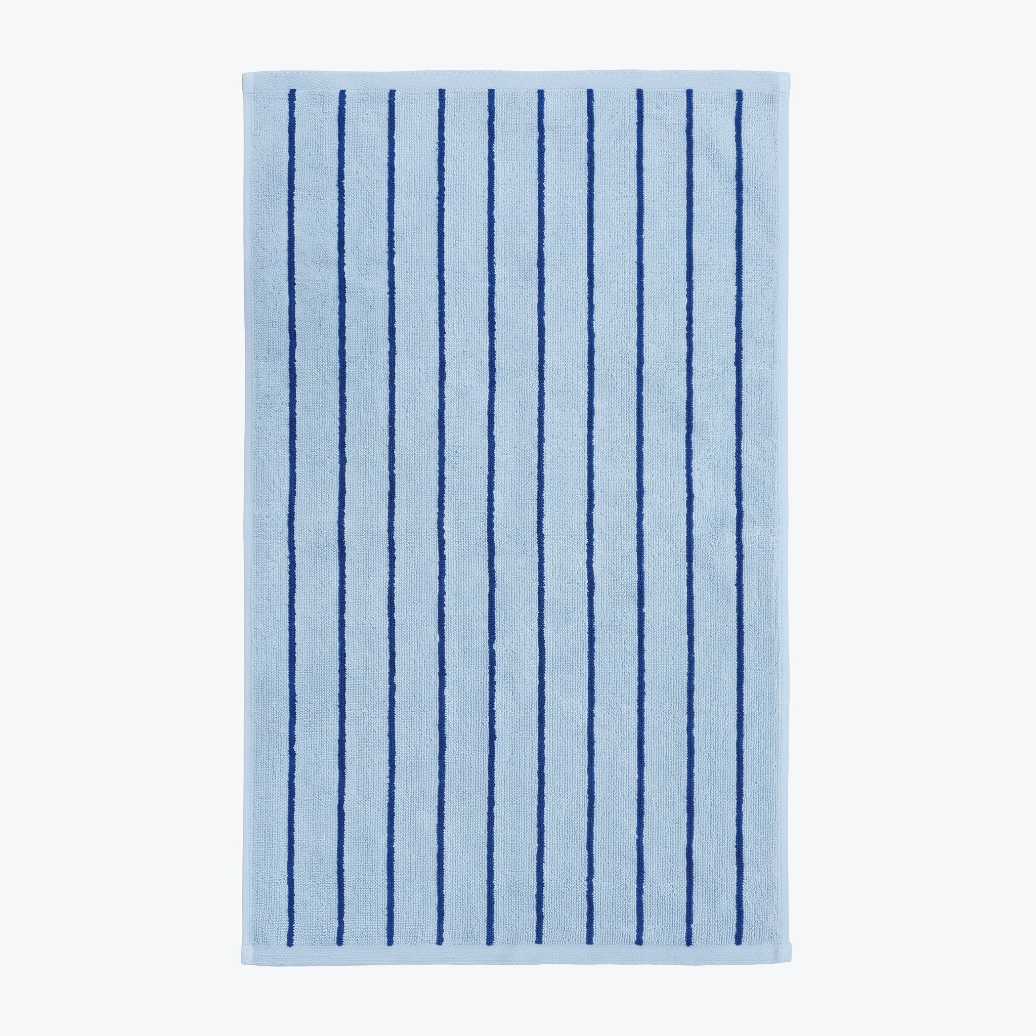 Blue striped towels with pinstripe pattern - hand towels, bath towels and bath sheet sizes.