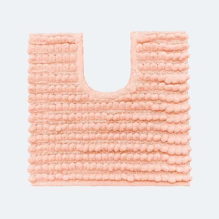 Blush bobble thick pedestal mat with non slip backing.