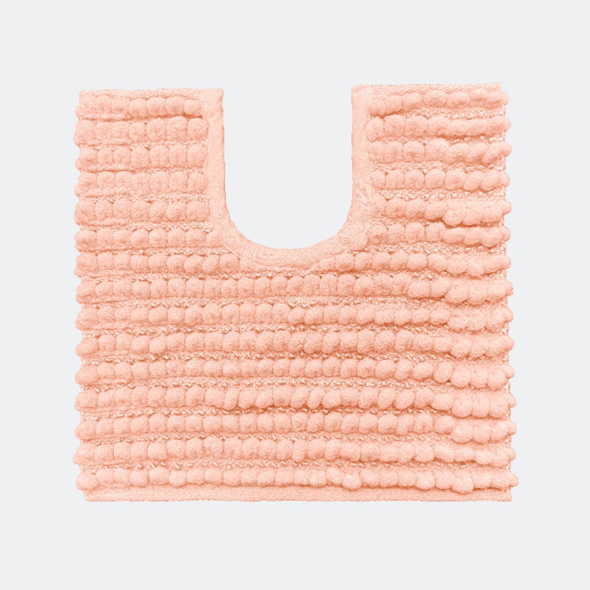 Blush bobble thick pedestal mat with non slip backing.