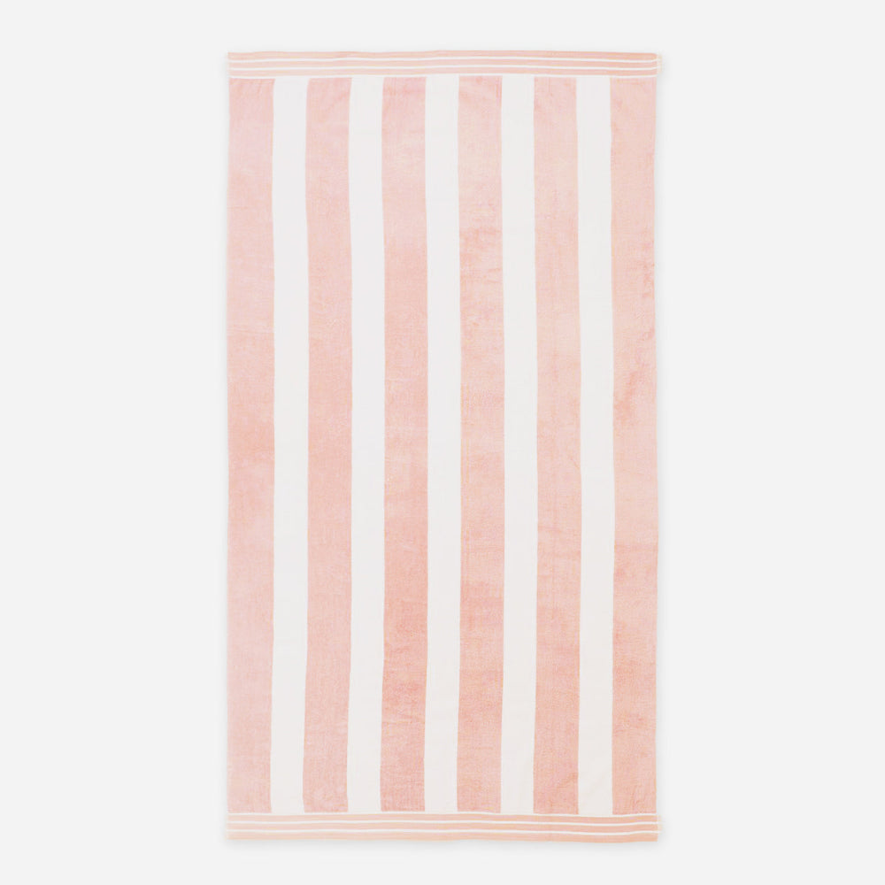 Large cabana beach towels, blush pink stripe