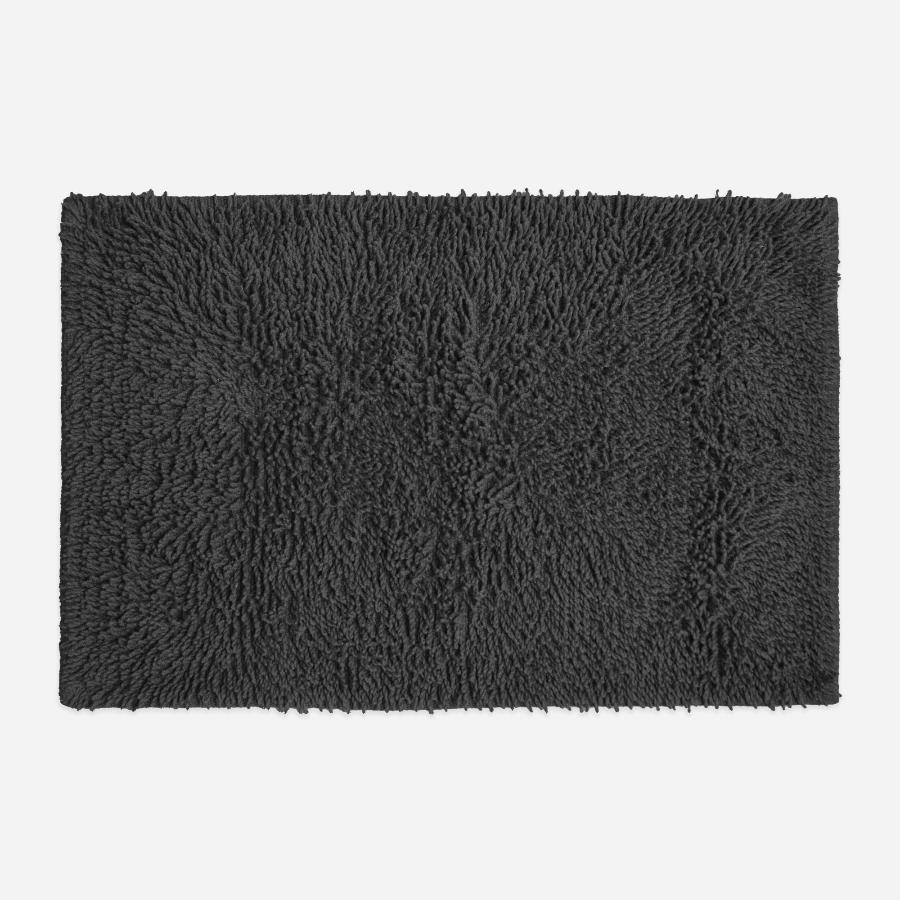 Charcoal grey cotton bath mat, tumble twist design.