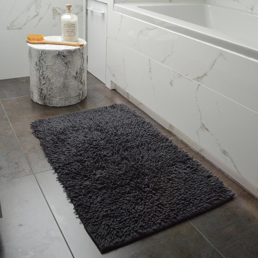 Dark grey tumble twist cotton bath mat