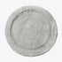 Dove grey round cotton bath mat, non slip backing.