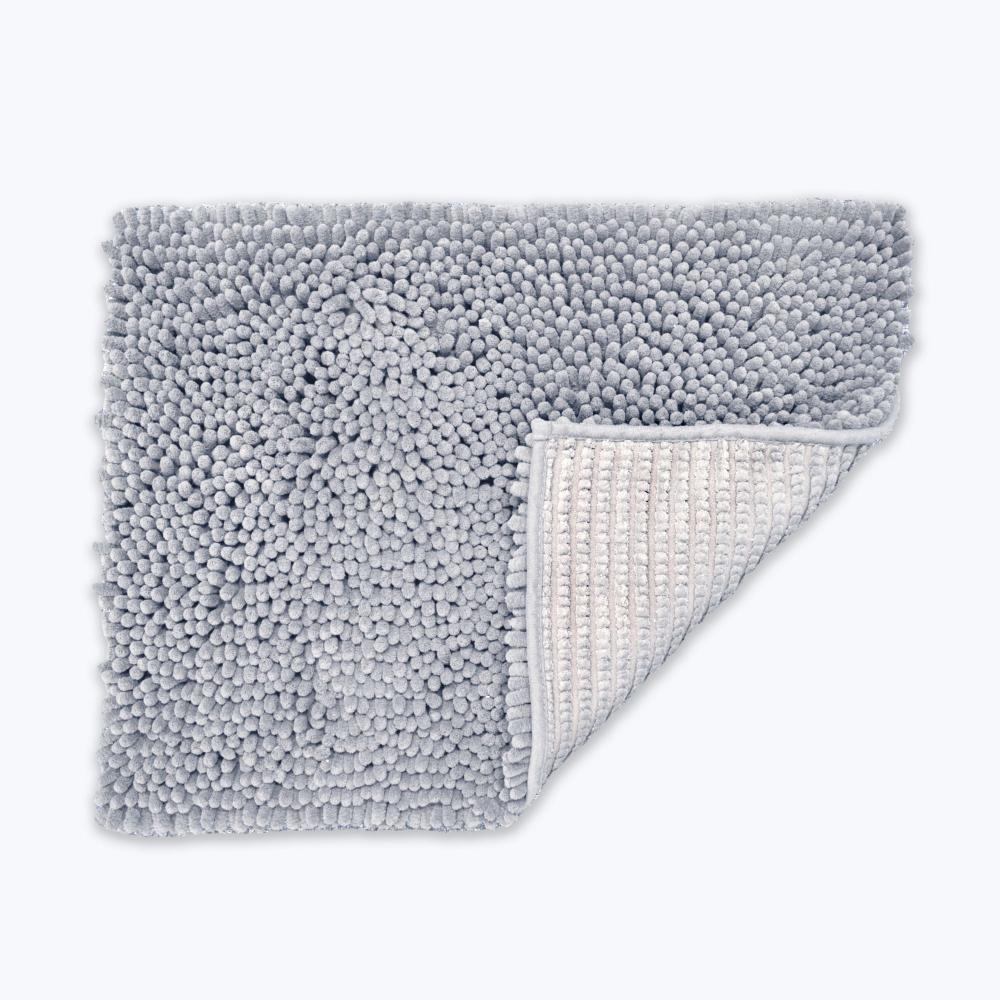 Dove grey jumbo chenille bobble bath mats non slip
