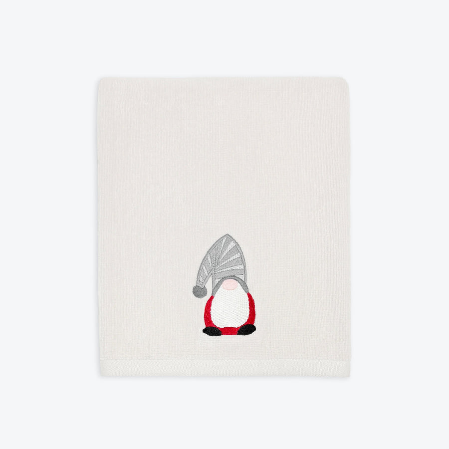 Grey Christmas towels for the bathroom or kitchen. Fun, novelty gift for Christmas home decor.