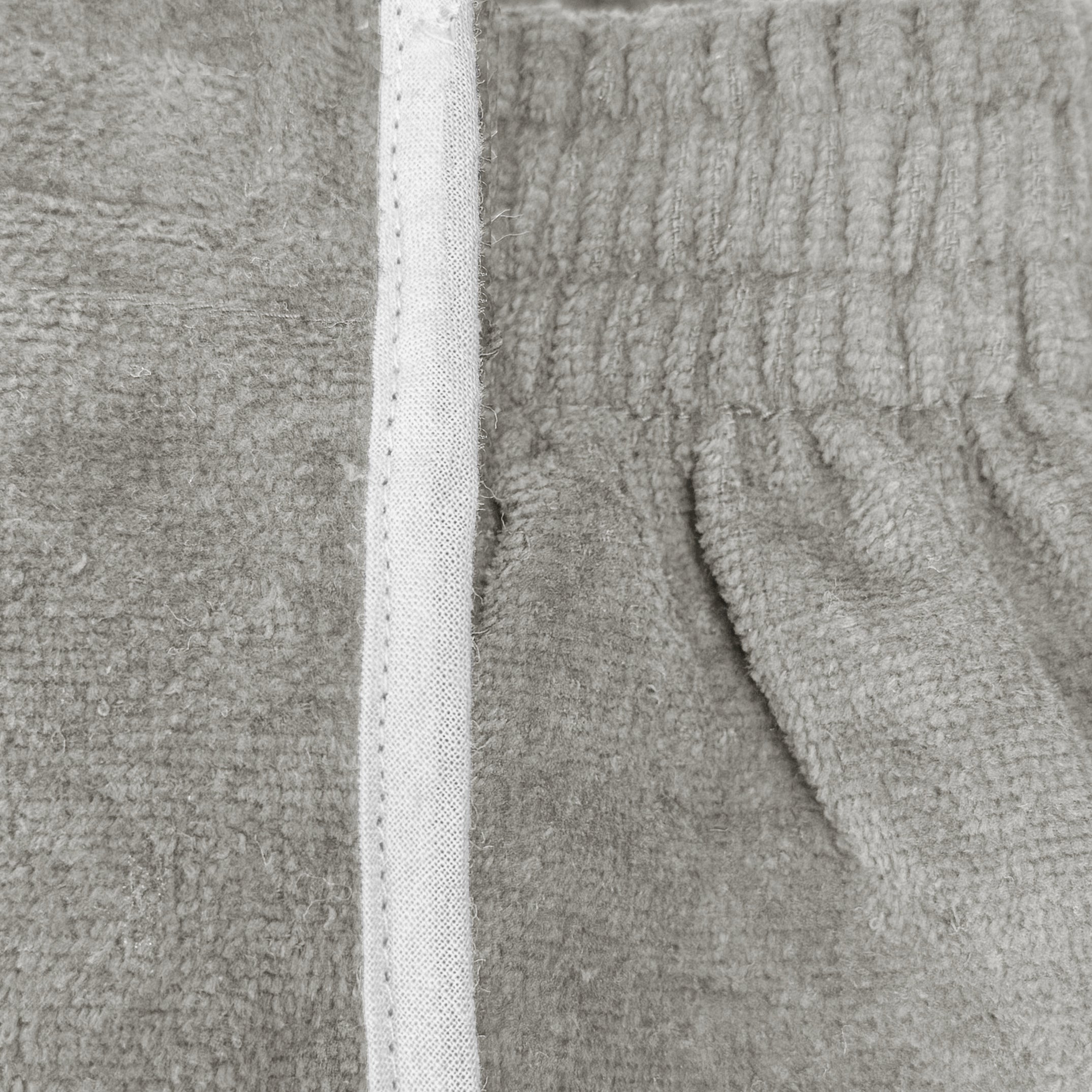 Grey towel wrap with adjustable hook and eye fastening - shower wrap for the bath.