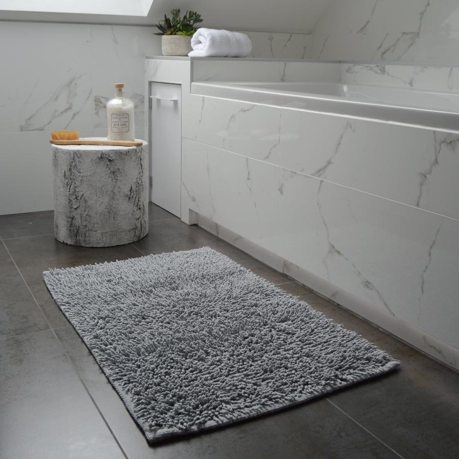 grey tumble twist cotton bath mat, extra large size