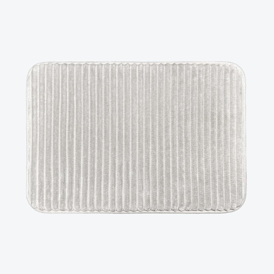 Non slip bathroom memory foam bath mat, small - light grey.